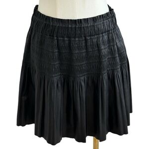 7 FOR ALL MANKIND Black‎ Faux Leather Mini Skirt sz M Stretchy Party Date Night